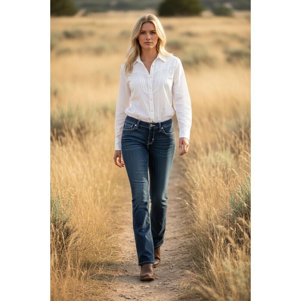 Cruel Bootcut Jeans Women 32/13 Long Blue Cotton Dark Rodeo Cowgirl Show NEW